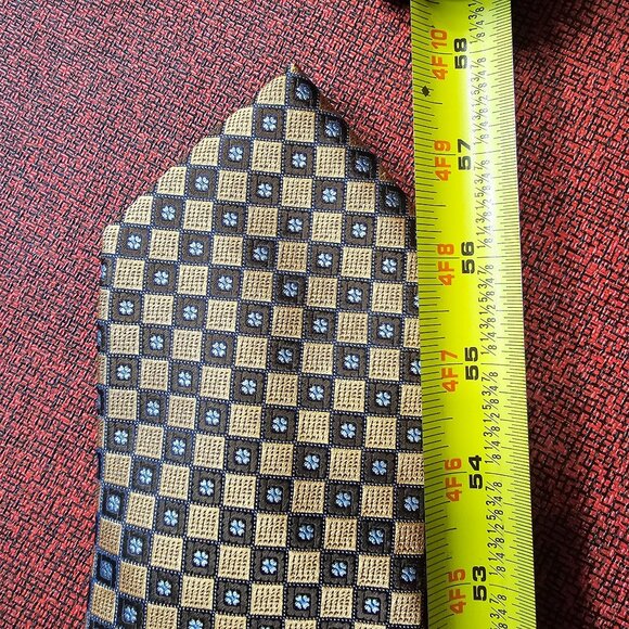 Ermenegildo Zegna Silk Gold Blue Textured Tie Office Old Money Quiet Luxury NWT - Picture 10 of 11